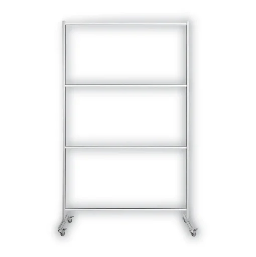 MasterVision 49 in. x 22 in. x 69 in. Protector Series Mobile Glass Panel Divider - Clear/Aluminum