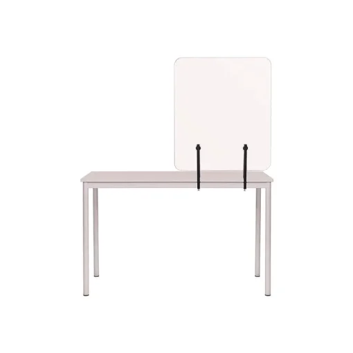 MasterVision GL2001393 Protector Series 35.4 in. x 0.16 in. x 35.4 in. Frameless Glass Desktop Divider - Clear/Aluminum (1/Carton)