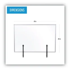 MasterVision Protector Series 40.9 in. x 0.16 in. x 27.6 in. Glass Aluminum Desktop Divider - Clear (1/Carton)