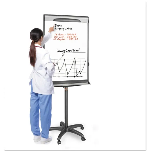 MasterVision Tripod Extension Bar 69 in. to 78 in. High Magnetic Dry-Erase Easel - Black/Silver
