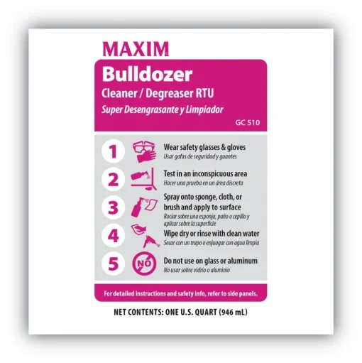 Maxim Bulldozer 32 oz. Safe-to-Ship Cleaner/Degreaser RTU - Lemon Scent (6/Carton)