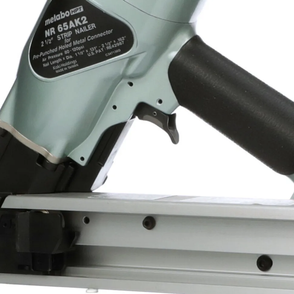 Metabo HPT NR65AK2SM 36-Degree 2-1/2 in. Strap-Tite Fastening System Metal Connector Strip Nailer with Short Magazine