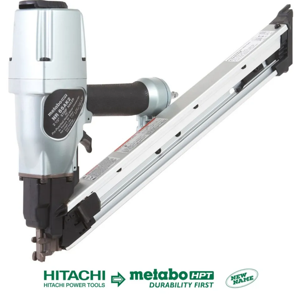 Metabo HPT NR65AK2SM 36-Degree 2-1/2 in. Strap-Tite Fastening System Metal Connector Strip Nailer with Short Magazine