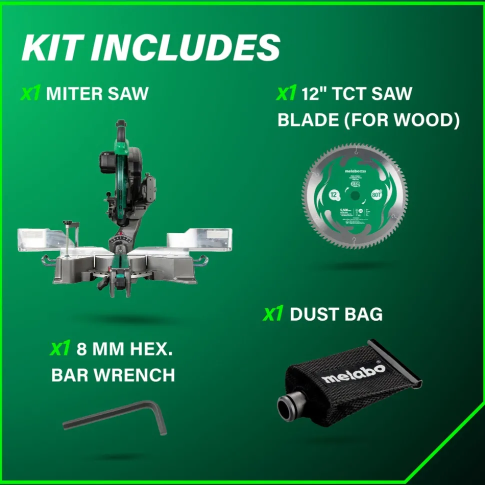 Metabo HPT 120V 15 Amp 12 in. Corded Dual Bevel Sliding Miter Saw