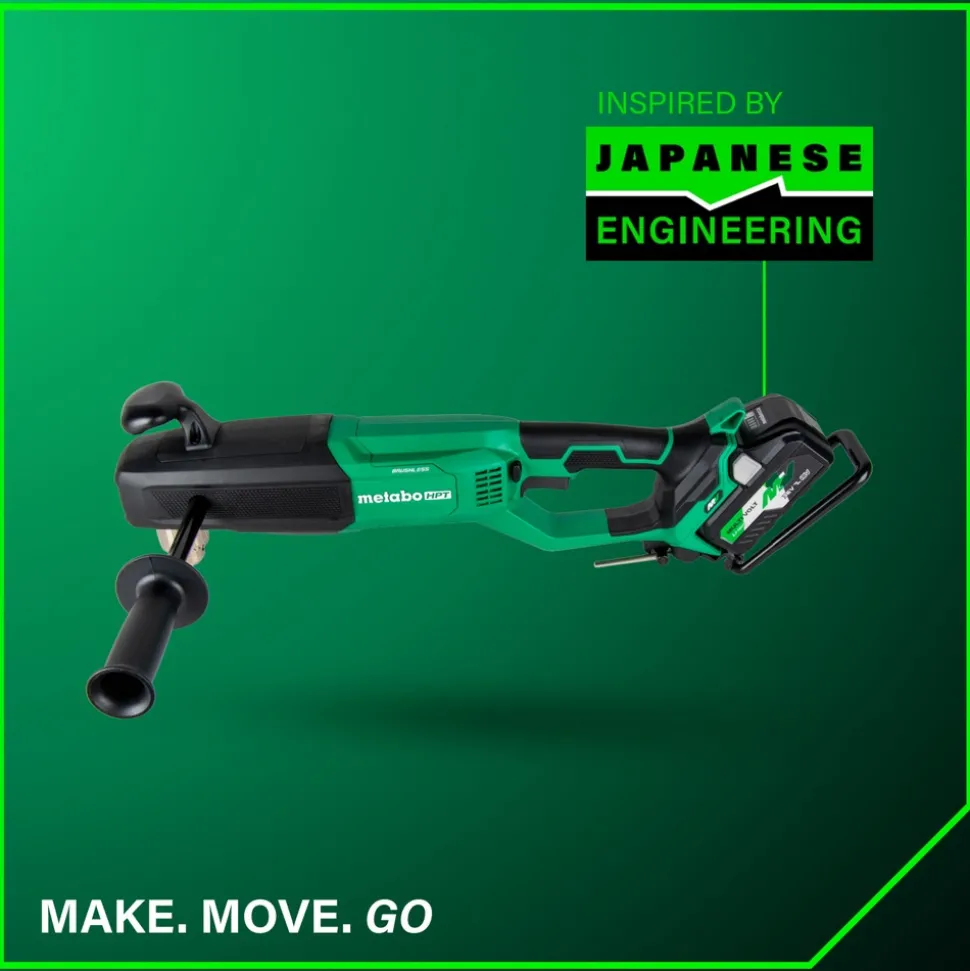 Metabo HPT 36V MultiVolt Lithium-Ion Brushless 1/2 in. Cordless High Power Right Angle Drill Kit (4 Ah/8 Ah)