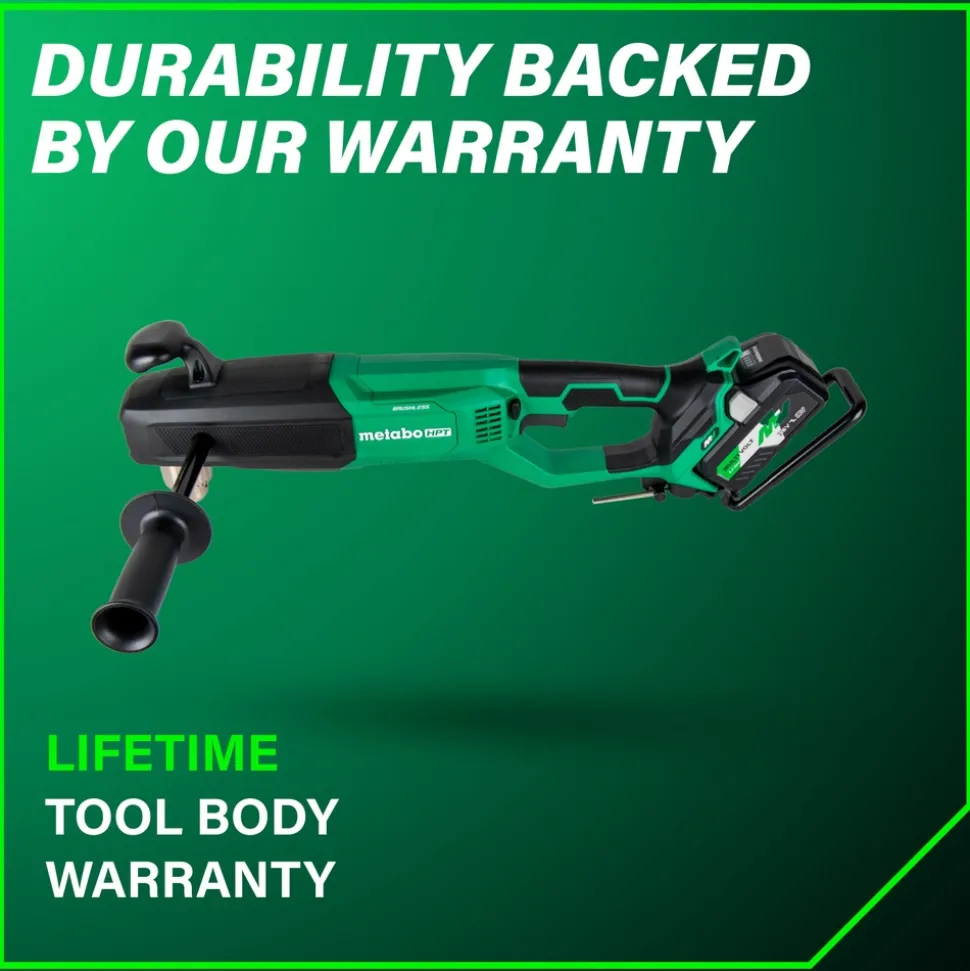 Metabo HPT 36V MultiVolt Lithium-Ion Brushless 1/2 in. Cordless High Power Right Angle Drill Kit (4 Ah/8 Ah)