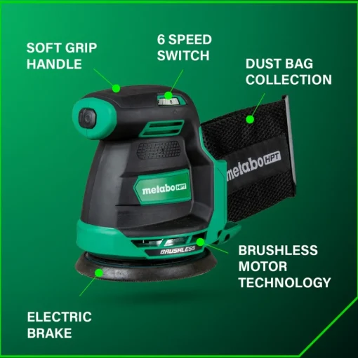 Metabo HPT 18V MultiVolt Lithium-Ion 5 in. Cordless Random Orbit Sander (Tool Only)