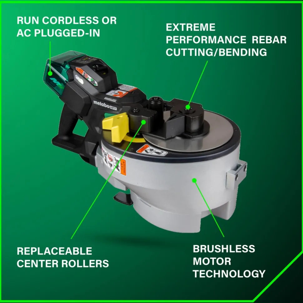 Metabo HPT VB3616DAM 36V MultiVolt Portable Cordless Rebar Bender/Cutter Kit (4 Ah)