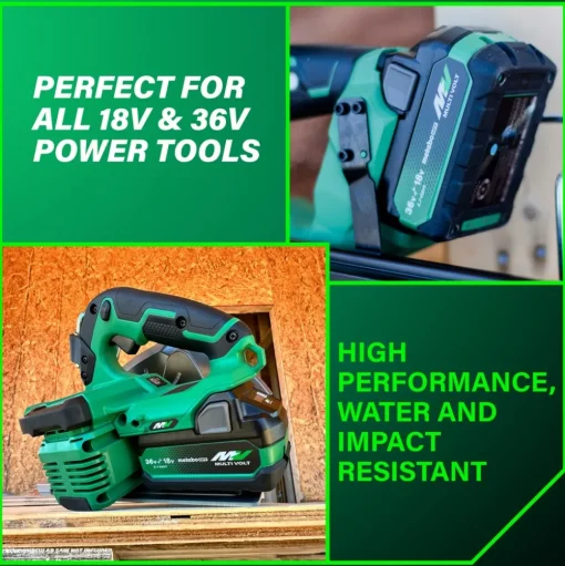 Metabo HPT 18V/36V MultiVolt 5 Ah/2.5 Ah Water and Impact Resistant Lithium-Ion Battery