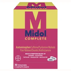 Midol Complete Menstrual Caplets 2/Pack 30 Packs/Box
