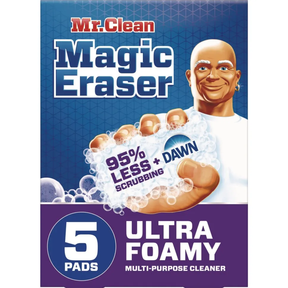 Mr. Clean 4.6 in. x 2.3 in. 0.7 in. Thick Ultra Foamy Magic Eraser - White (20/Carton)