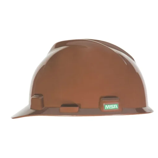 MSA V-Gard Slotted Cap with Staz-On Suspension - Brown