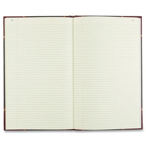 National Texthide 14 x 8.5 Sheets 1-Subject Medium/College Rule Record Book - Black/Burgundy Cover