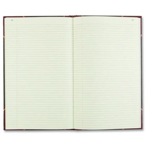 National Texthide Eye-Ease 14.25 in. x 8.75 in. Sheets Record Book - Black/Burgundy/Gold Cover