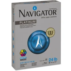 Navigator 99 Bright 24 lbs. Bond Weight 8.5 in. x 11 in. Platinum Paper - White (10/Carton)