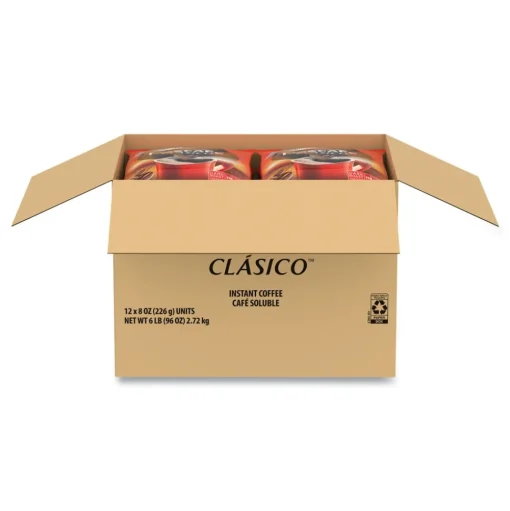 Nescafe 12524962 8 oz Dark Roast Instant Coffee - Clasico (12/Carton)