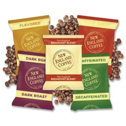 New England Coffee 026260 2.5 oz. Coffee Portion Packs - Breakfast Blend (24/Carton)