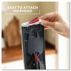 O-Cedar 9.25 in. x 4.38 in. H2prO Flat Mop Head Replacement - Blue/White (2/Pack, 6 Packs/Carton)