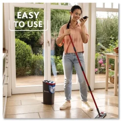 O-Cedar 9.25 in. x 4.38 in. H2prO Flat Mop Head Replacement - Blue/White (2/Pack, 6 Packs/Carton)