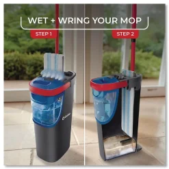 O-Cedar 9.25 in. x 4.38 in. H2prO Flat Mop Head Replacement - Blue/White (2/Pack, 6 Packs/Carton)