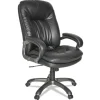 OIF Executive Swivel/Tilt Leather High-Back Chair (Fixed Arched Arms/Black)