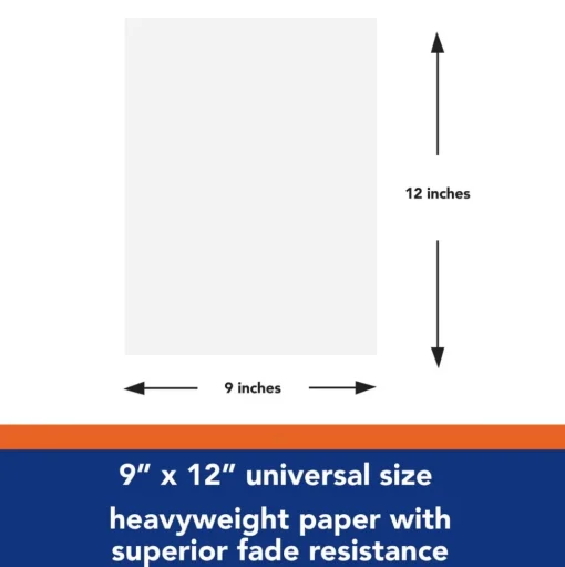 Pacon 9 in. x 12 in. 76 lbs. Text Weight Tru-Ray Construction Paper - White (50 Packs/Carton)