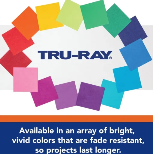 Pacon 9 in. x 12 in. 76 lbs. Text Weight Tru-Ray Construction Paper - White (50 Packs/Carton)