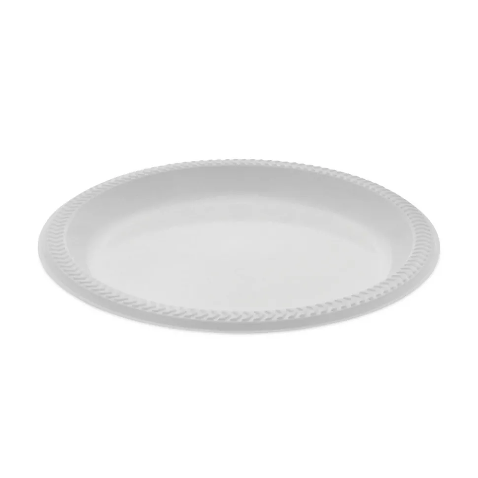 Pactiv Corp. 8.88 in. Diameter Meadoware Ops Dinnerware Plate - White (400/Carton)