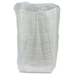 Pactiv Corp. 7.75 in. x 5.1 in. x 2.1 in. 3 lbs. Paperboard Food Tray - Red/White (500/Carton)