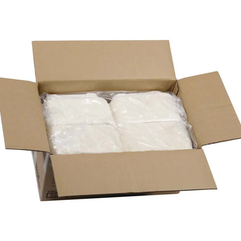 Pactiv Corp. 9 in. x 9 in. x 3 in. Sugarcane EarthChoice PFAS Free Compostable Hinged Lid Container - White (150/Carton)