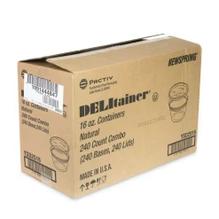 Pactiv Corp. 2 in. x 2 in. x 2 in. 16 oz. Newspring DELItainer Microwavable Plastic Container - Clear (240/Carton)