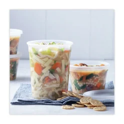 Pactiv Corp. 2 in. x 2 in. x 2 in. 16 oz. Newspring DELItainer Microwavable Plastic Container - Clear (240/Carton)