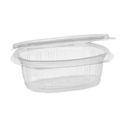 Pactiv Corp. EarthChoice 4.92 in. x 5.87 in. x 1.89 in. 12 oz. Recycled PET Hinged Plastic Container - Clear (200/Carton)