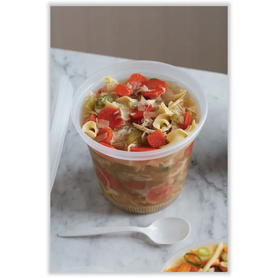 Pactiv Corp. L8328 32 oz 5.5 x 5.5 x 4.9 Newspring DELItainer Plastic Microwavable Container - Clear (200/Carton)