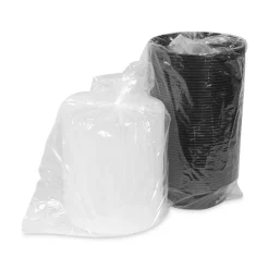 Pactiv Corp. NC729B 32 oz 7 in. Diameter x 2 in. h Newspring VERSAtainer Plastic Microwavable Containers - Black/Clear (150/Carton)