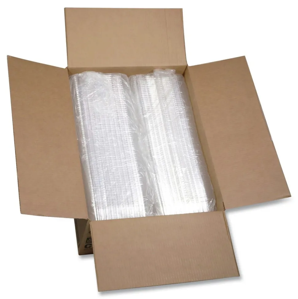 Pactiv Corp. 17S Deep Dome 8.3 in. x 4.8 in. x 2.1 in. Plastic OPS Dome-Style Lid - Clear