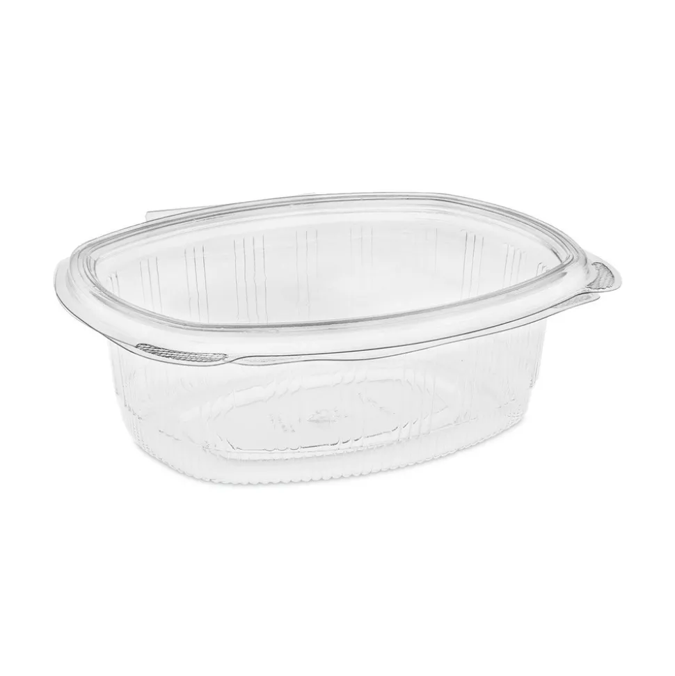 Pactiv Corp. YCA910240000 EarthChoice 24 oz. Recycled PET Hinged Container - Clear (280/Carton)