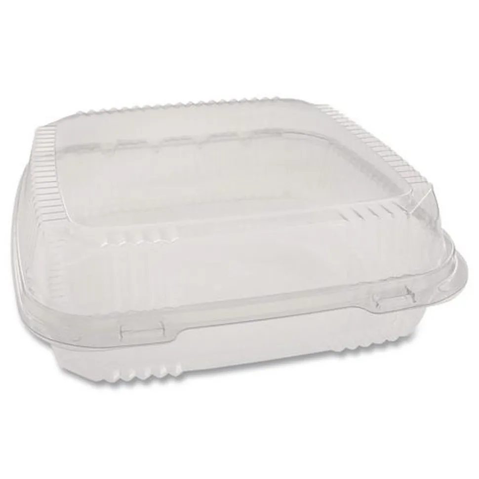 Pactiv Corp. YCI811100000 Clearview Smartlock 9.22 in. x 8.88 in. x 2.91 in. Hinged Lid Containers - Clear (200/Carton)