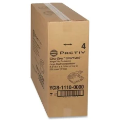 Pactiv Corp. YCI811100000 Clearview Smartlock 9.22 in. x 8.88 in. x 2.91 in. Hinged Lid Containers - Clear (200/Carton)