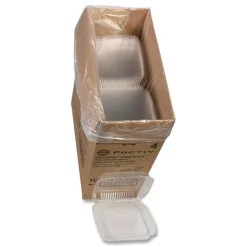 Pactiv Corp. YCI811100000 Clearview Smartlock 9.22 in. x 8.88 in. x 2.91 in. Hinged Lid Containers - Clear (200/Carton)