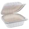 Pactiv Corp. YCN806000000 EarthChoice SmartLock 6 in. x 6 in. x 3.1 in. Microwaveable MFPP Hinged Lid Containers - White (400/Carton)