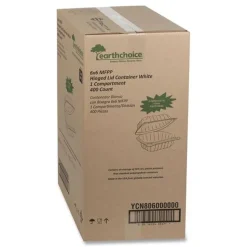 Pactiv Corp. YCN806000000 EarthChoice SmartLock 6 in. x 6 in. x 3.1 in. Microwaveable MFPP Hinged Lid Containers - White (400/Carton)
