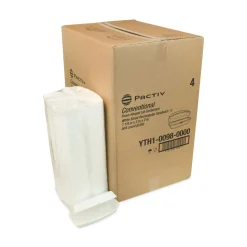 Pactiv Corp. YTH100980000 7.25 in. x 3 in. x 2 in. Single Tab Lock Hot Dog Foam Hinged Lid Containers - White (504/Carton)