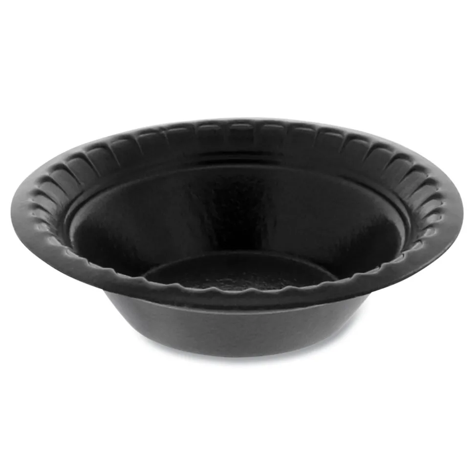 Pactiv Corp. YTKB00040000 4 oz. Placesetter Deluxe Laminated Foam Dinnerware Bowl - Black (1250/Carton)