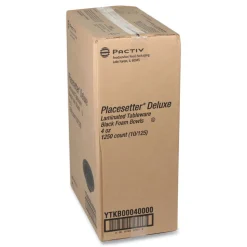 Pactiv Corp. YTKB00040000 4 oz. Placesetter Deluxe Laminated Foam Dinnerware Bowl - Black (1250/Carton)