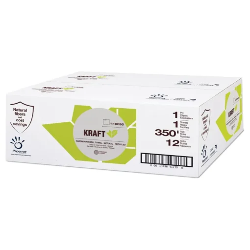 Papernet Kraft Tech Hardwound Paper Towel Kraft 1-Ply 5.5 x 5.5 Brown 350 ft/Roll 12 Rolls/Carton