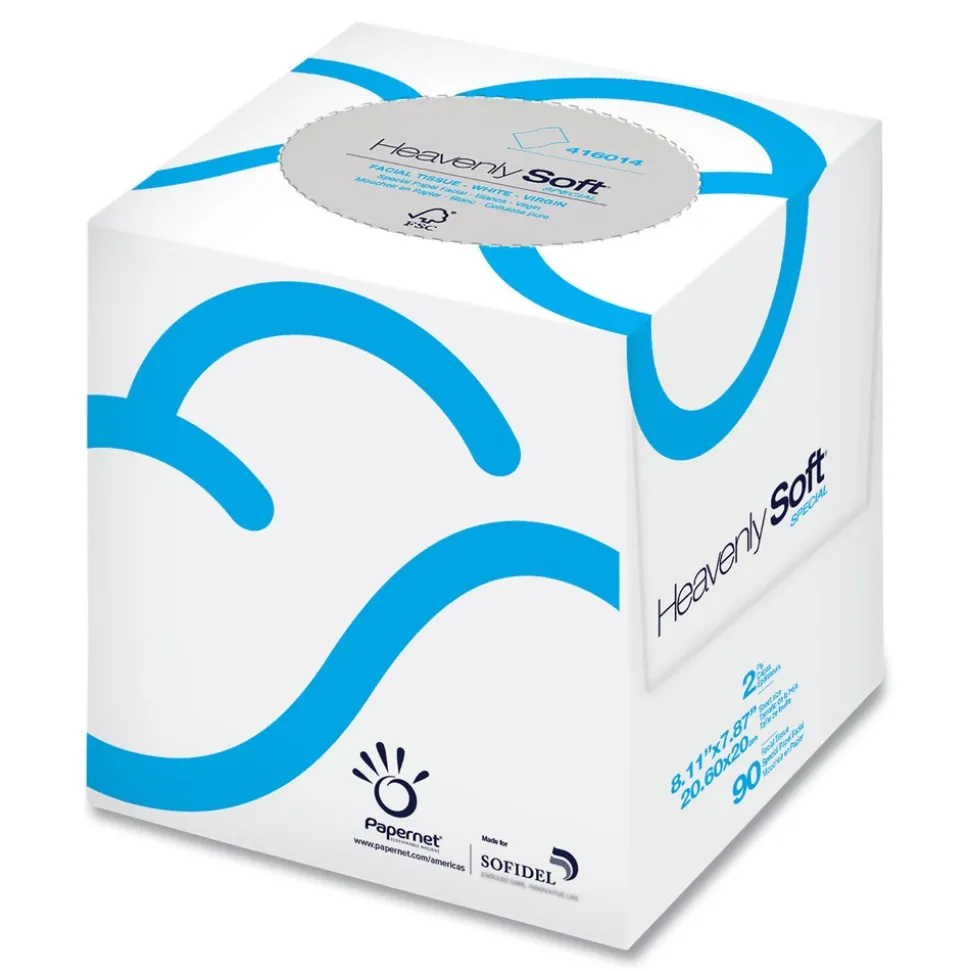 Papernet 2-Ply Heavenly Soft Facial Tissue - White (36/Carton)