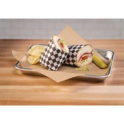 Paterson WG01006 12 in. x 12 in. Grease-Resistant Food Wrap - Black Check (5000/Carton)