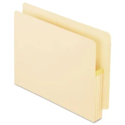 Pendaflex 3.5 in. Expansion Letter Size Manila Drop Front Shelf File Pockets with Rip-Proof-Tape Gusset Top - Manila (25/Box)