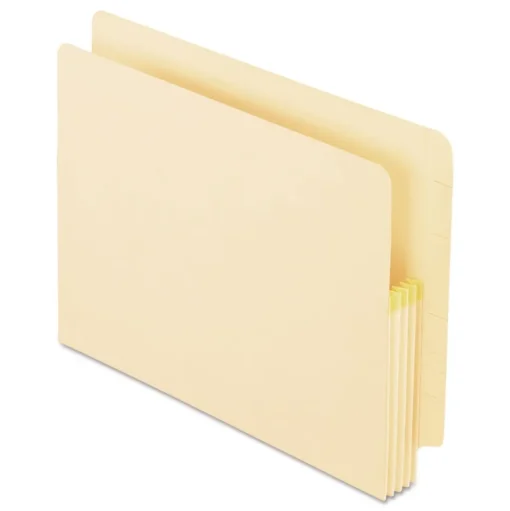 Pendaflex 3.5 in. Expansion Letter Size Manila Drop Front Shelf File Pockets with Rip-Proof-Tape Gusset Top - Manila (25/Box)